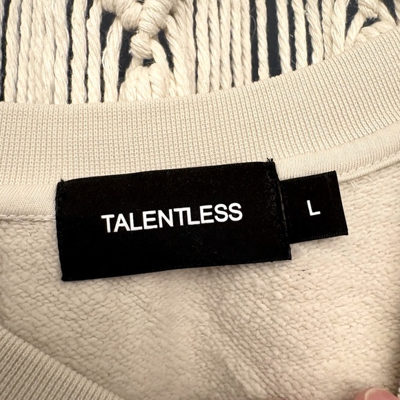 Talentless Cement Ivory Men’s Large Crewneck Sweatshirt Minimalist Lightweight - Picture 4 of 11